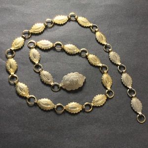 Vintage Silver & Gold Concho Chain Belt 36”
